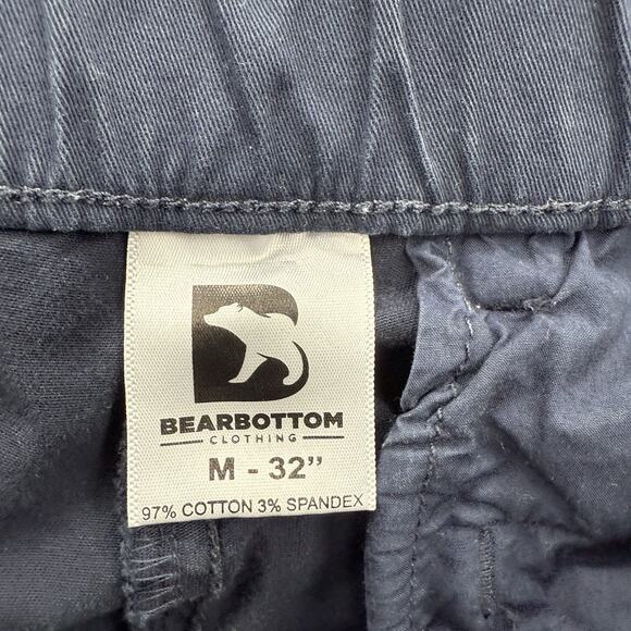 Bear Bottom Pants Men 28/32 Blue Cotton Performance Chino Elastic Waist Casual. - Picture 3 of 8